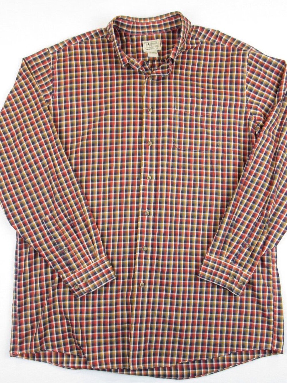 LL Bean Shirt Men's XL Tall Button Up Traditional Fit Long Sleeve 100% Cotton